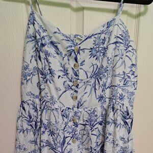 H&M Button Up Summer Dress Blue/White